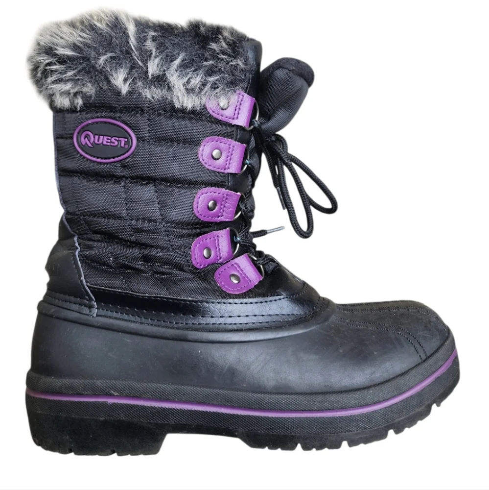 QUEST thinsulate girls winter snow/rain boots, size 6